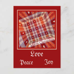 Chequered hearts postcard