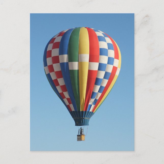Chequered Hot Air Balloon New Mexico Postcard (Front)