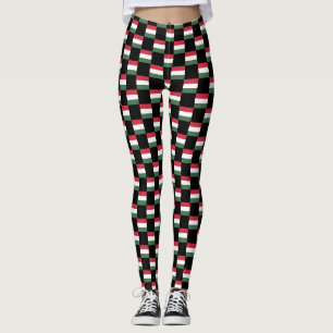 Chequered Hungary Flag Pattern Leggings