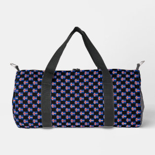 Chequered Iceland Flag Pattern Duffle Bag