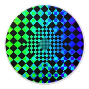 Chequered Illusion by Kenneth Yoncich Ceramic Knob