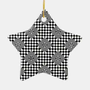 Chequered Illusion by Kenneth Yoncich Ceramic Ornament