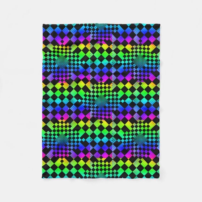 Chequered Illusion by Kenneth Yoncich Fleece Blanket (Front)