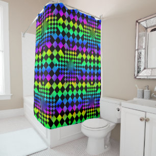 Chequered Illusion by Kenneth Yoncich Shower Curtain
