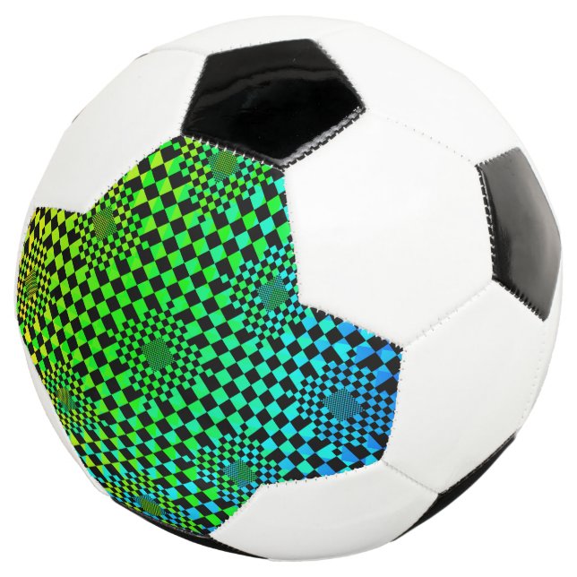 Chequered Illusion by Kenneth Yoncich Soccer Ball (Three Quarter)