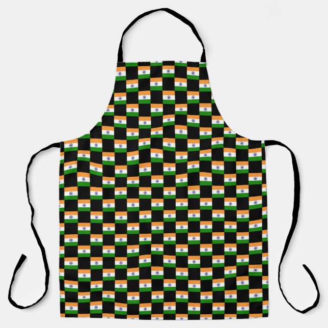 Chequered India Flag Pattern  Apron (Front)