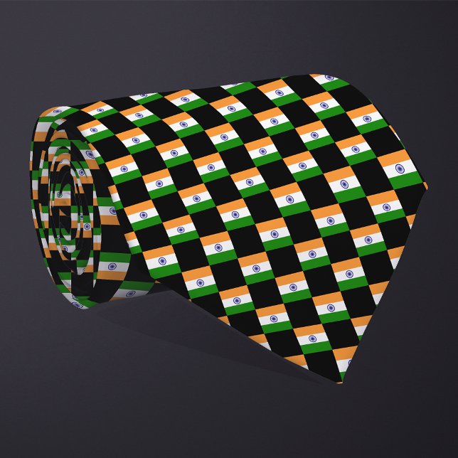 Chequered India Flag Pattern  Tie (Creator Uploaded)
