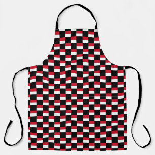 Chequered Indonesia Flag Pattern Apron