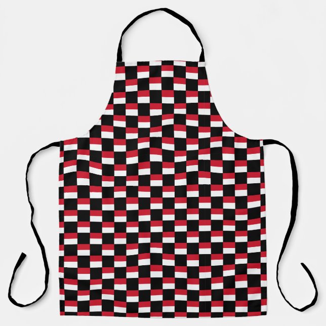Chequered Indonesia Flag Pattern  Apron (Front)