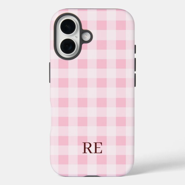 Chequered Initials Custom Case-Mate iPhone Case (Back)