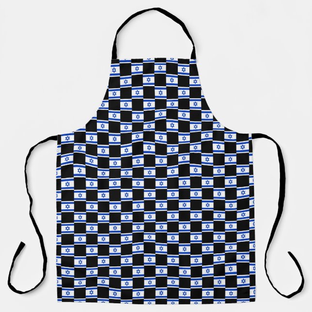 Chequered Israel Flag Pattern  Apron (Front)