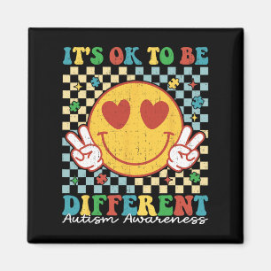 Chequered It Is Ok To Be Different Autism Awarenes Magnet