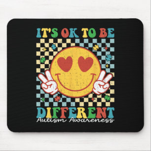 Chequered It Is Ok To Be Different Autism Awarenes Mouse Pad