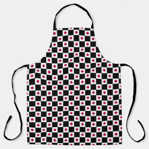 Chequered Japan Flag Pattern  Apron