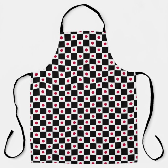 Chequered Japan Flag Pattern  Apron (Front)