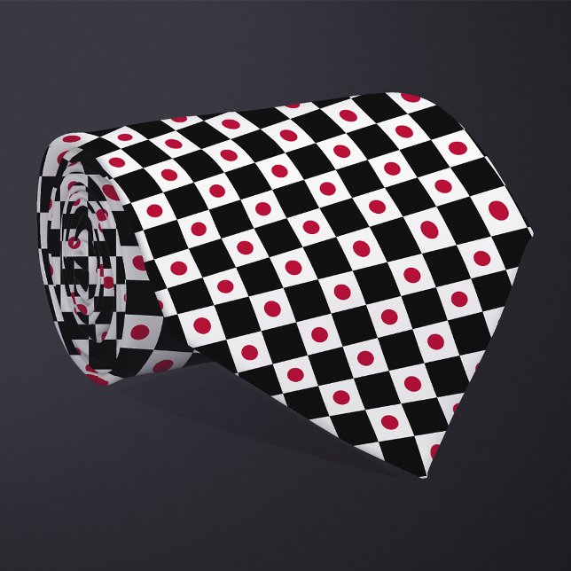 Chequered Japan Flag Pattern  Tie (Creator Uploaded)