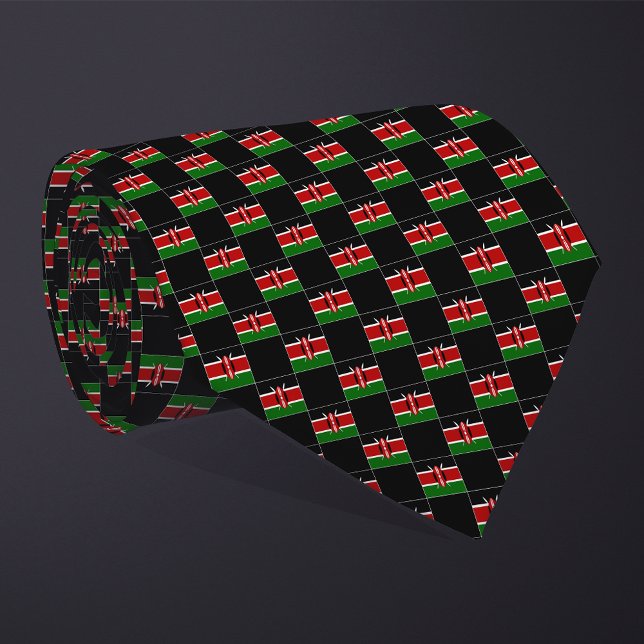 Chequered Kenya Flag Pattern  Tie (Creator Uploaded)