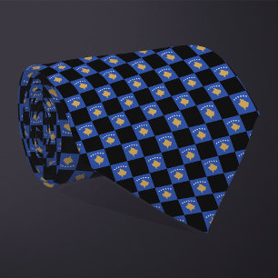 Chequered Kosovo Flag Pattern Tie