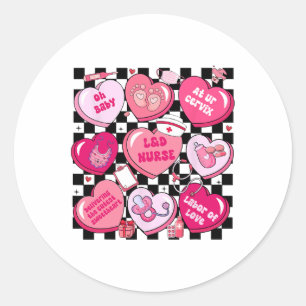Chequered Labour And Deliver Oh By Classic Round Sticker