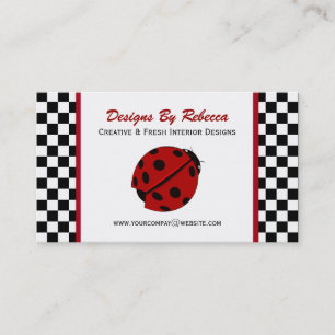Chequered Ladybug Business Cards