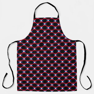 Chequered Laos Flag Pattern  Apron