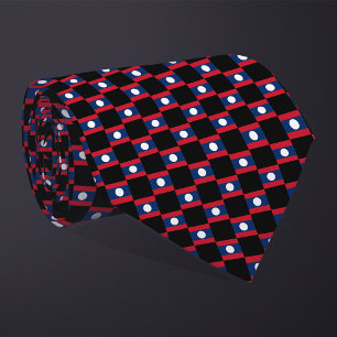 Chequered Laos Flag Pattern Tie