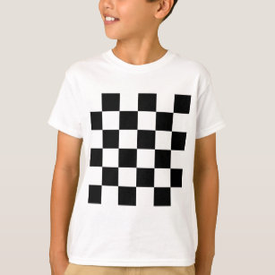 Chequered Large - Black and White T-Shirt