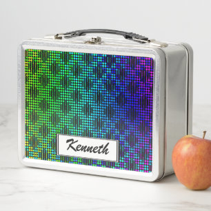 Chequered Lattice Fence by Kenneth Yoncich Metal Lunch Box