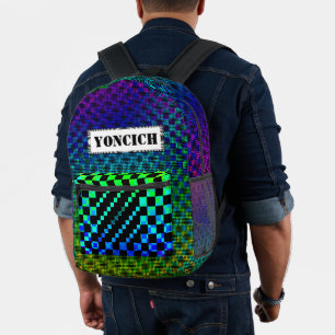 Chequered Lattice Fence by Kenneth Yoncich Printed Backpack
