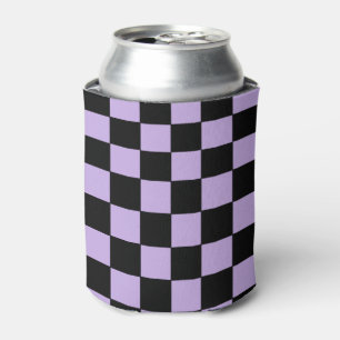 Chequered Lavender and Black  Can Cooler