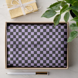 Chequered Lavender and Black Tissue Paper