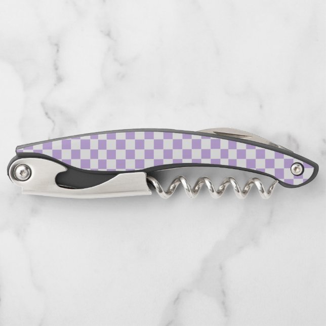 Chequered Lavender and White Corkscrew (Front)