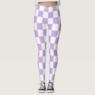 Chequered Lavender and White Leggings