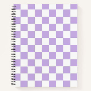 Chequered Lavender and White Notebook