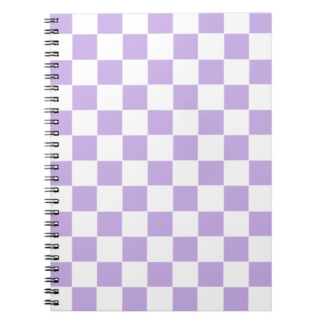 Chequered Lavender and White Notebook (Front)