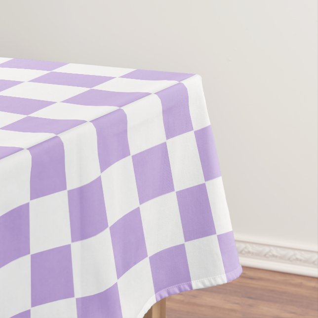 Chequered Lavender and White Tablecloth (In Situ)