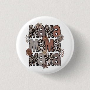 Chequered Leopard Race Funny Mum Race Mummy 3 Cm Round Badge