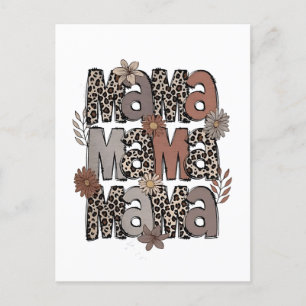 Chequered Leopard Race Funny Mum Race Mummy Announcement Postcard