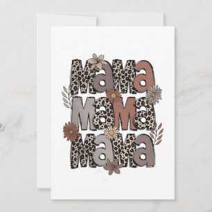 Chequered Leopard Race Funny Mum Race Mummy Invitation
