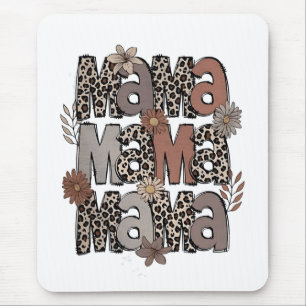 Chequered Leopard Race Funny Mum Race Mummy Mouse Pad