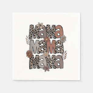 Chequered Leopard Race Funny Mum Race Mummy Napkin