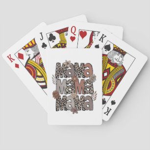 Chequered Leopard Race Funny Mum Race Mummy Playing Cards