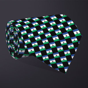 Chequered Lesotho Flag Pattern Tie
