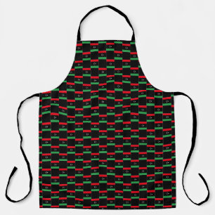 Chequered Libya Flag Pattern  Apron