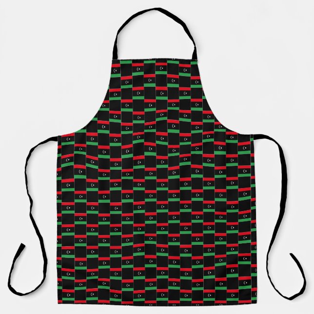 Chequered Libya Flag Pattern  Apron (Front)
