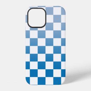 Chequered Light to Dark Blue Ombré Pattern iPhone 12 Case