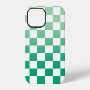 Chequered Light to Dark Green Ombré Pattern iPhone 12 Case