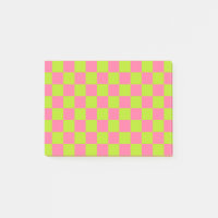Chequered Lime Green and Pink