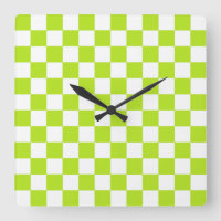 Chequered Lime Green and White