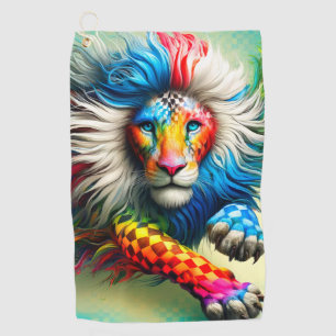 Chequered Lion Golf Towel